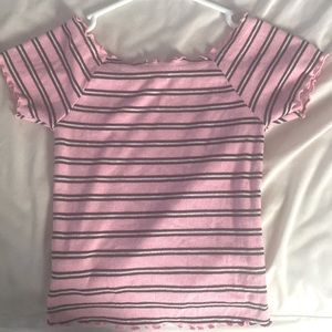 Pink Striped Shirt From Justice Size 0